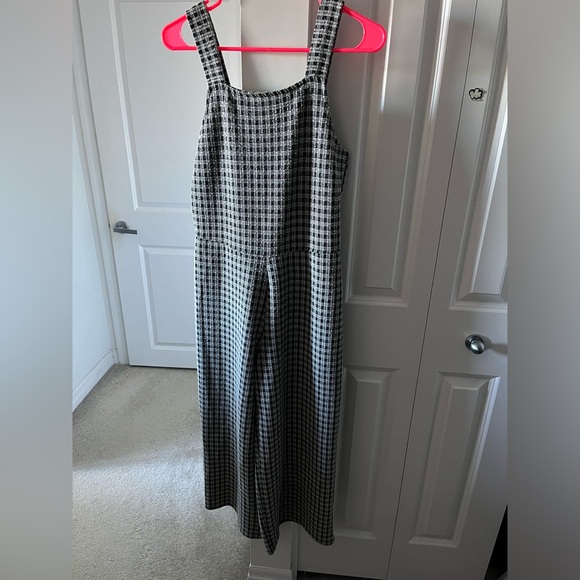 Zara | Textured Plaid Tank Wide Leg Jumpsuit | Size Medium - Picture 4 of 7